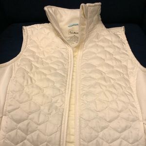LL bean white quilted vest